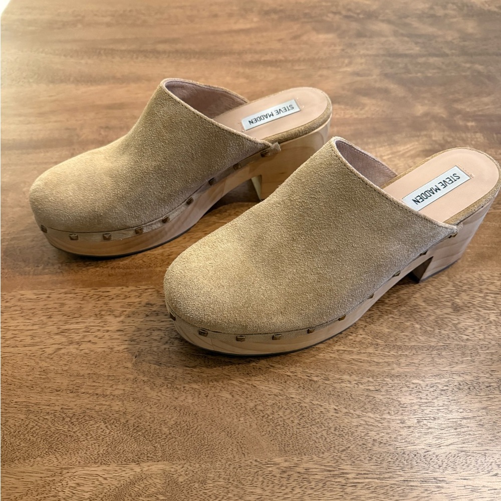 Steve Madden Women's Brooklyn Wooden Platform Clogs